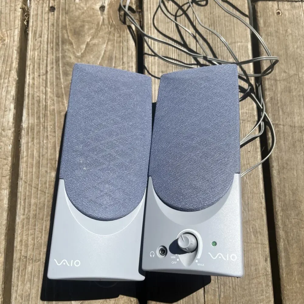 Sony Vaio - Computer PC Speaker System PCVA-SP3 Gray Blue Color